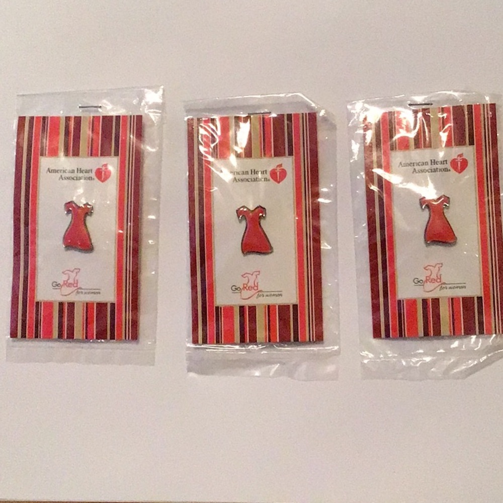 American Heart Association Red Dress Pins